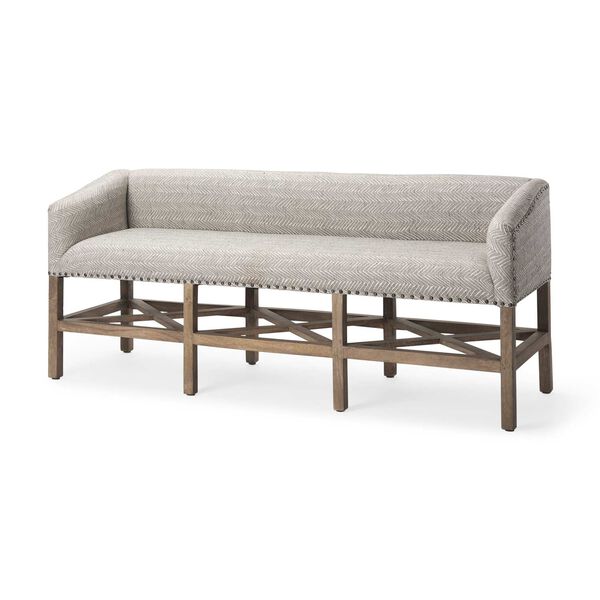 Bergen Grey and Natural Accent Bench, image 1