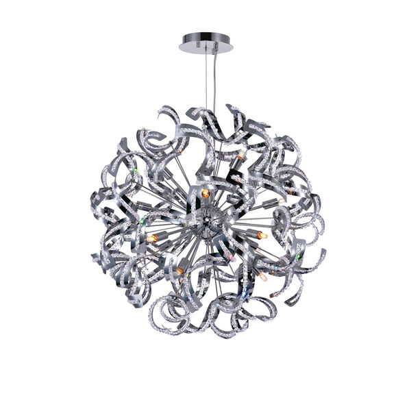 Swivel Chrome 18-Light Chandelier with K9 Clear Crystal, image 1