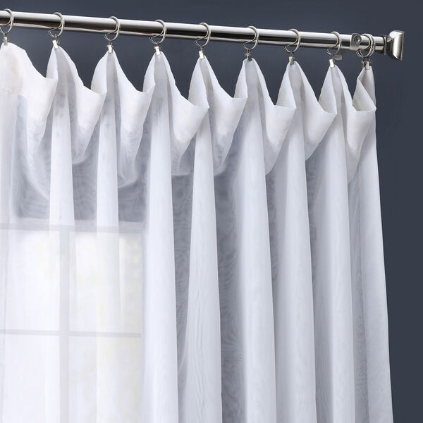 White Double Layered Sheer Single Panel Curtain 100 x 96, image 3