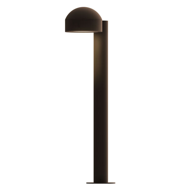 Inside-Out REALS Textured Bronze 22-Inch LED Bollard with Plate Lens and Dome Cap with Frosted White Lens, image 1