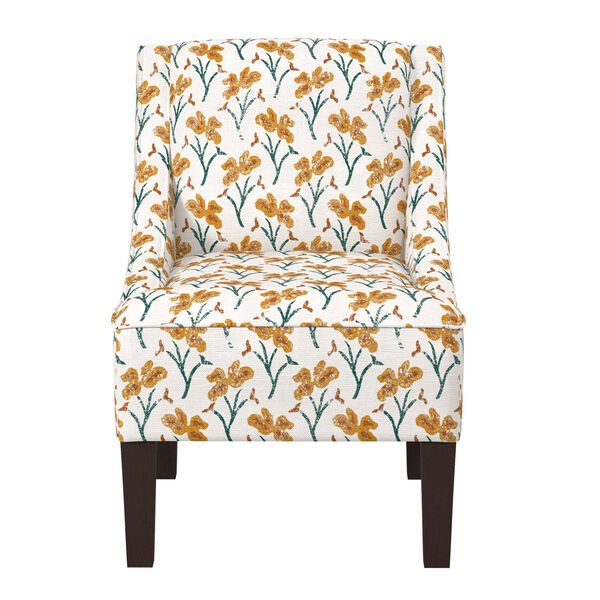 Vanves Floral Ochre Teal 34-Inch Chair, image 2