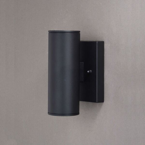 Chiasso Textured Black Eight-Inch Two-Light LED Outdoor Wall Sconce, image 2
