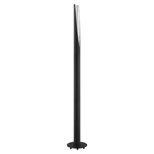Barbotto Matte Black and Silver LED Floor Lamp, image 1