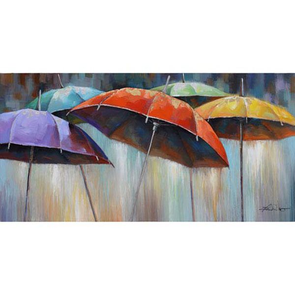 Umbrellas: 55 x 28 Hand Painted Canvas, image 1