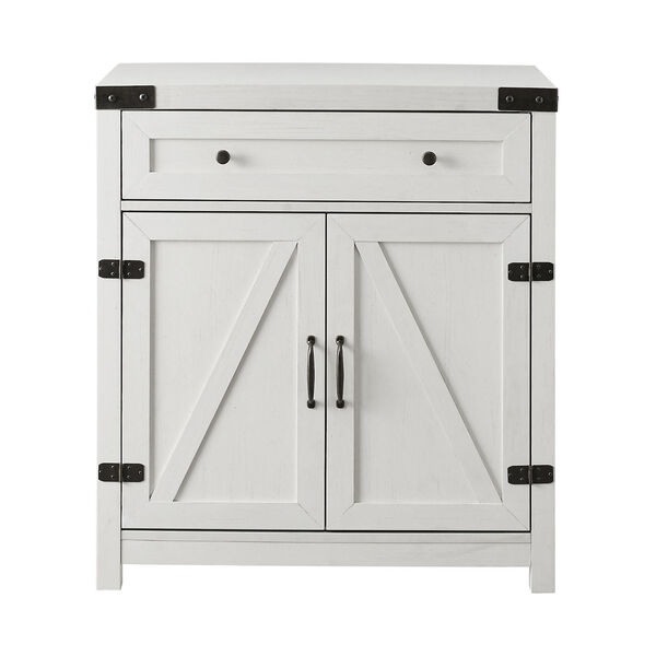 Brushed White Barn Door Accent Cabinet, image 2