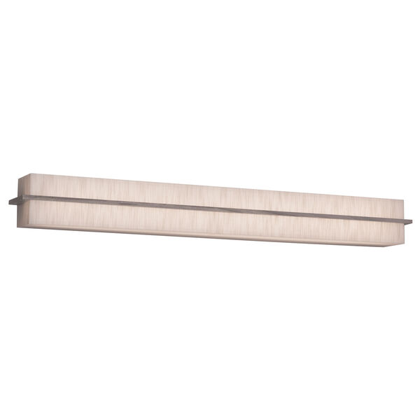 Apex Weathered Grey One-Light Integrated LED Bath Strip with Jute Fabric Shade, image 1