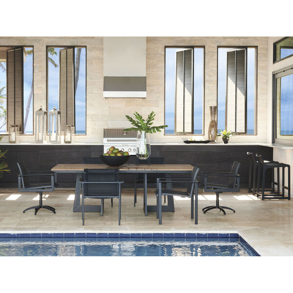 South Beach Dark Graphite and Light Brown Rectangular Dining Table, image 2