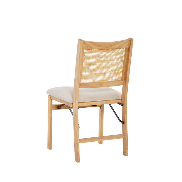 Catalina Beige and Rattan Cane Folding Dining Side Chair, image 4