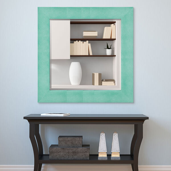 Shagreen Teal 48 x 48-Inch Beveled Wall Mirror, image 1