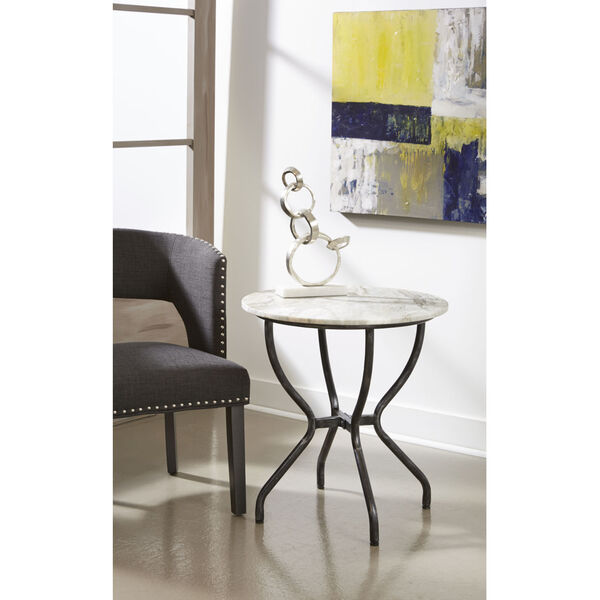 Madeline Antique Silver Rub Accent Table, image 4