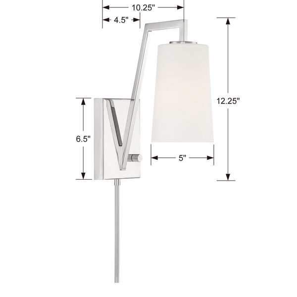 Avon Polished Nickel One-Light Wall Sconce, image 3