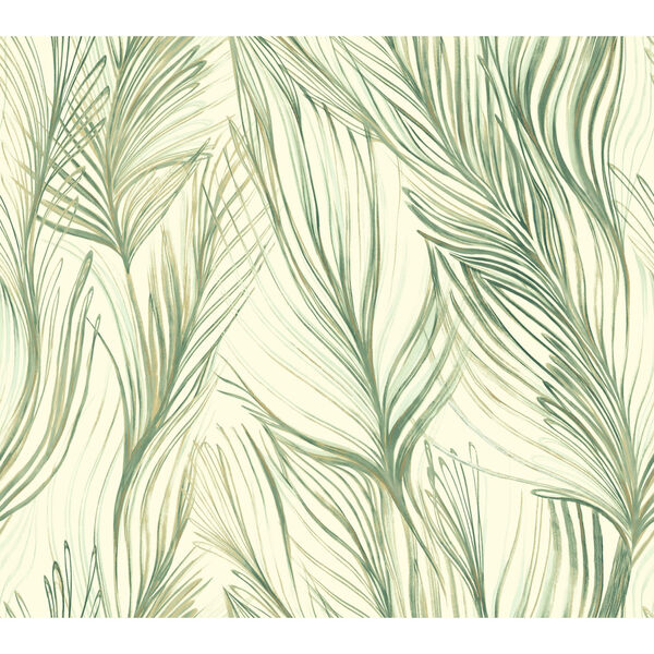 Candice Olson Botanical Dreams Green Peaceful Plume Wallpaper, image 2