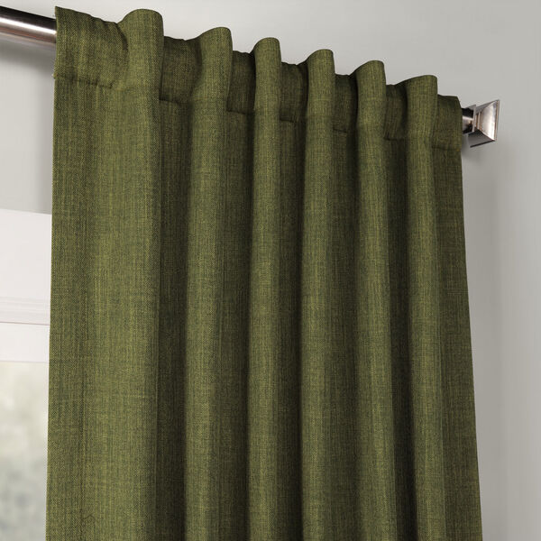 Tuscany Green Faux Linen Blackout Single Panel Curtain 50 x 84, image 4