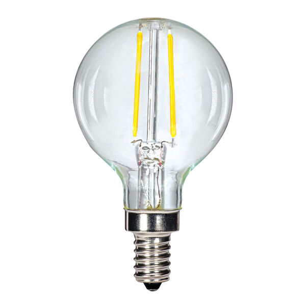 SATCO Clear LED G16 1/2 2.5 Watt LED Filament Bulb with 2700K 200 Lumens 80 CRI and 360 Degrees Beam, image 1