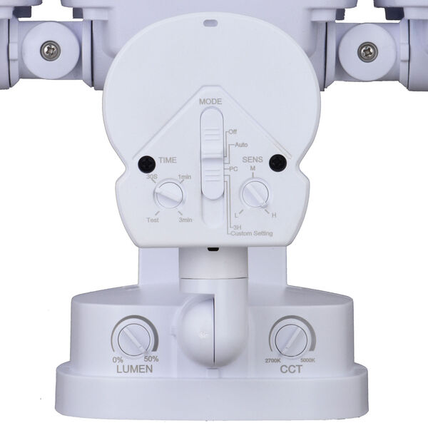 White Three-Light Integrated LED Motion Sensor Outdoor Security Flood Light, image 4