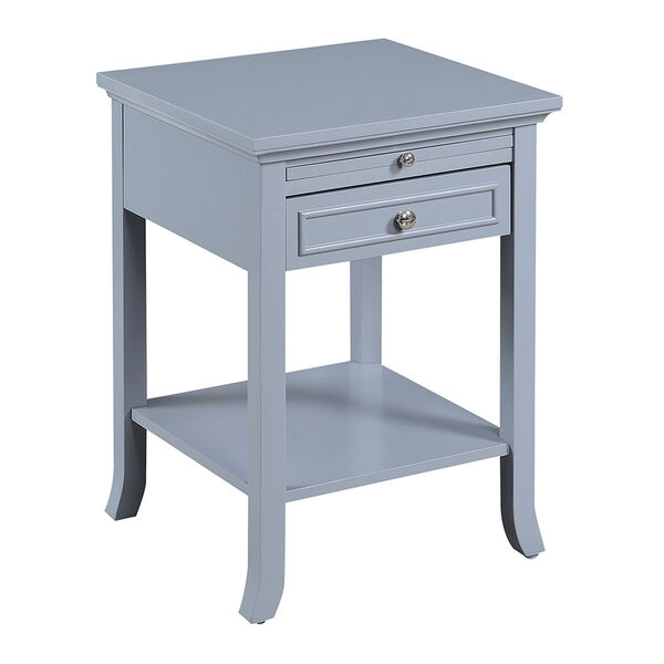 American Heritage Gray Logan End Table with Drawer and Slide, image 4