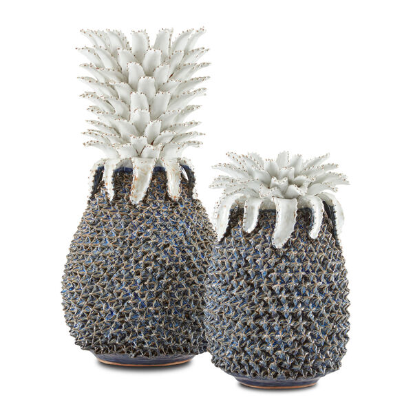Waikiki Blue and White 11-Inch Large Pineapple Sculpture, image 2