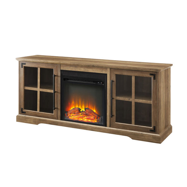 Abigail Barnwood Fireplace Console with Two Door, image 1
