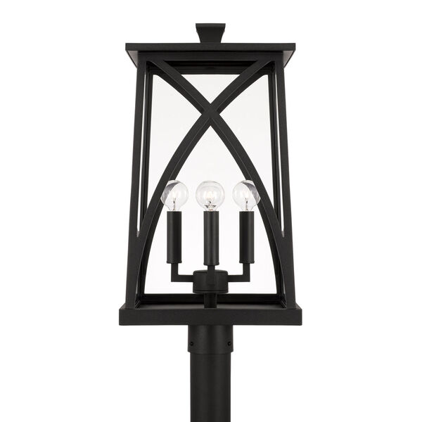 Marshall Black Outdoor Four-Light Post Lantern with Clear Glass, image 4