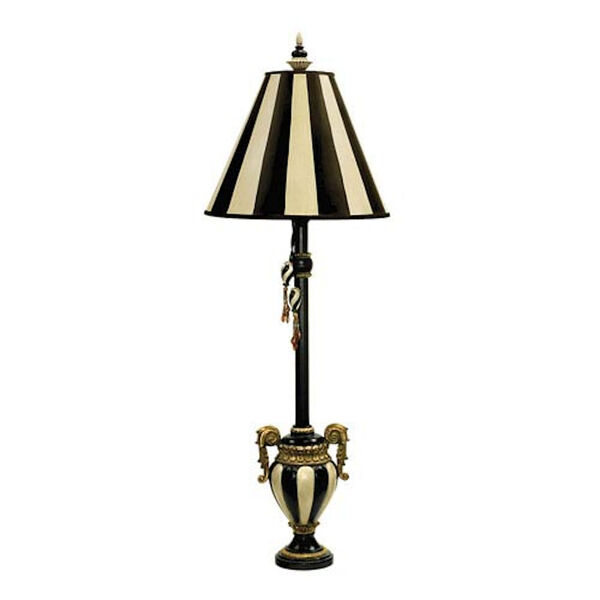 Carnival Stripe Black and Antique White One Light Table Lamp, image 1