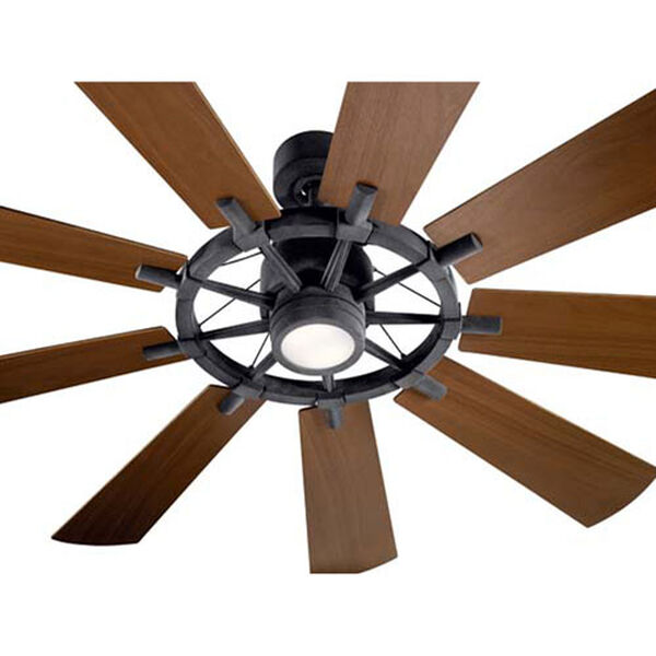Hammersmith Distressed Black and Walnut 65-Inch LED Ceiling Fan, image 2