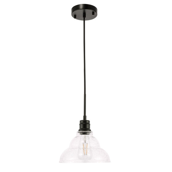 Gil Black Nine-Inch One-Light Mini Pendant with Clear Seeded Glass, image 3
