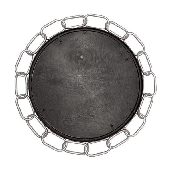 Chains of Love Matte Black Textured Silver 30-Inch Round Wall Mirror, image 3