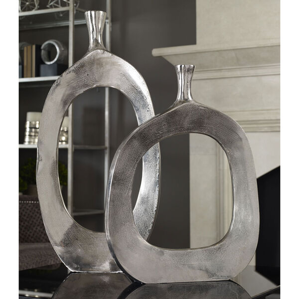 Cierra Aluminum Vases, Set of Two, image 2
