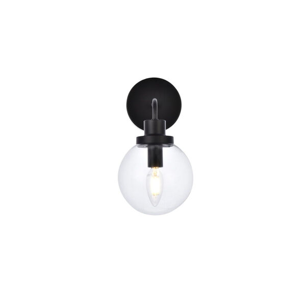 Hanson Black and Clear Shade One-Light Bath Vanity, image 1