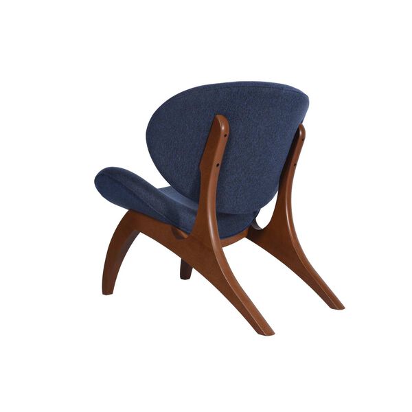 Modern Brown and Navy Accent Slipper Chair, image 3
