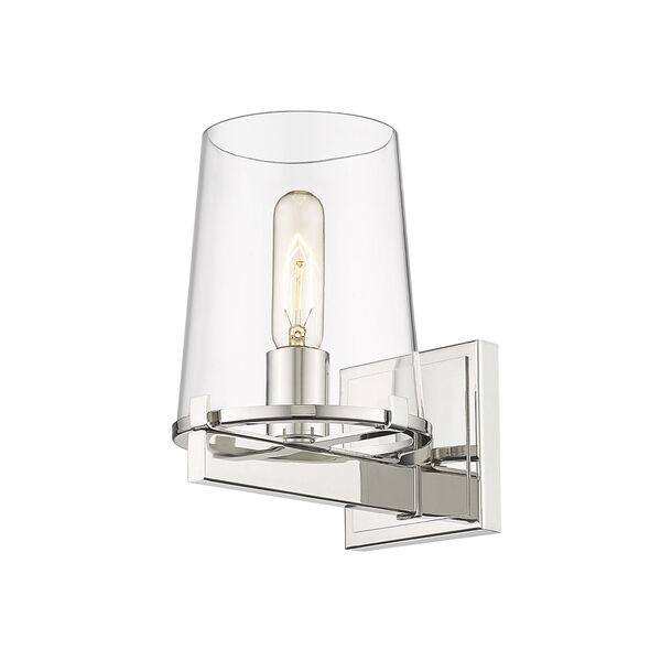 Callista Polished Nickel One-Light Bath Vanity with Clear Glass Shade, image 5