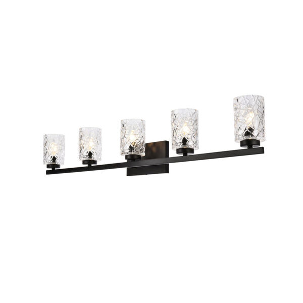 Cassie Black and Clear Shade Five-Light Bath Vanity, image 3