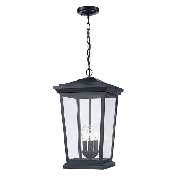 Turlock Black Three-Light Outdoor Hanging Lantern, image 1