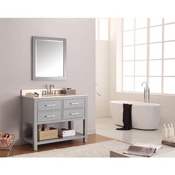 Brooks Chilled Gray 42-Inch Vanity Combo with Galala Beige Marble Top, image 3