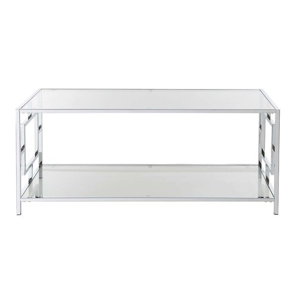 Town Square Glass and Chrome Coffee Table with Shelf, image 4