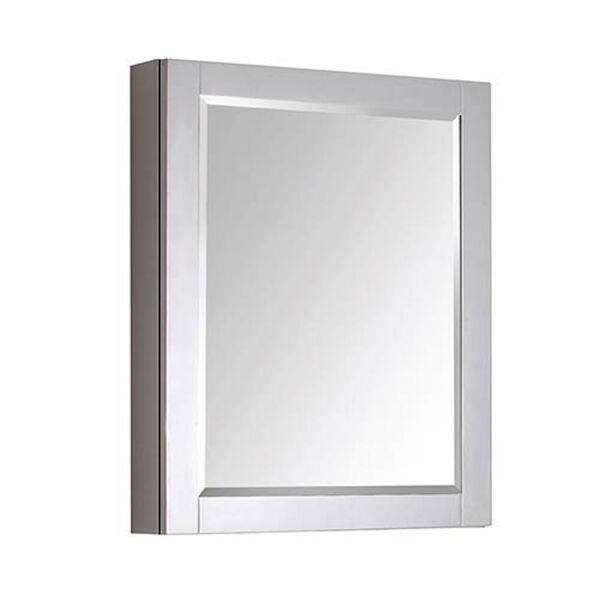 Chilled Gray 24-Inch Beveled Edge Rectangular Mirror Cabinet, image 1
