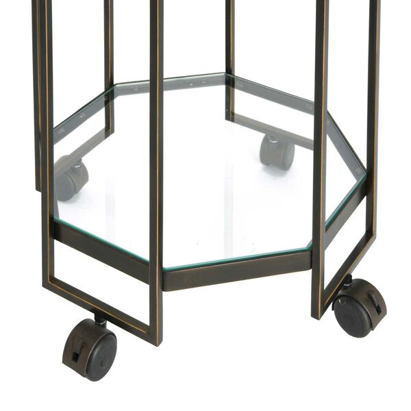 Black Octagon Bar Cart, image 4