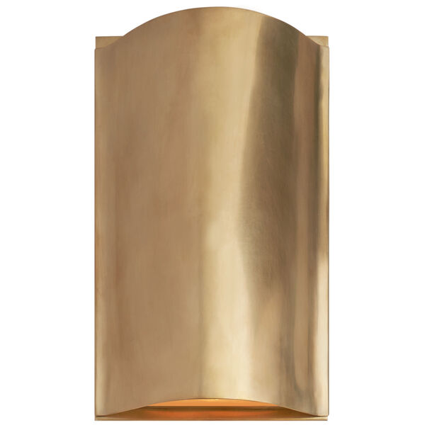 Avant Small Curve Sconce in Antique-Burnished Brass with Frosted Glass by Kelly Wearstler, image 1