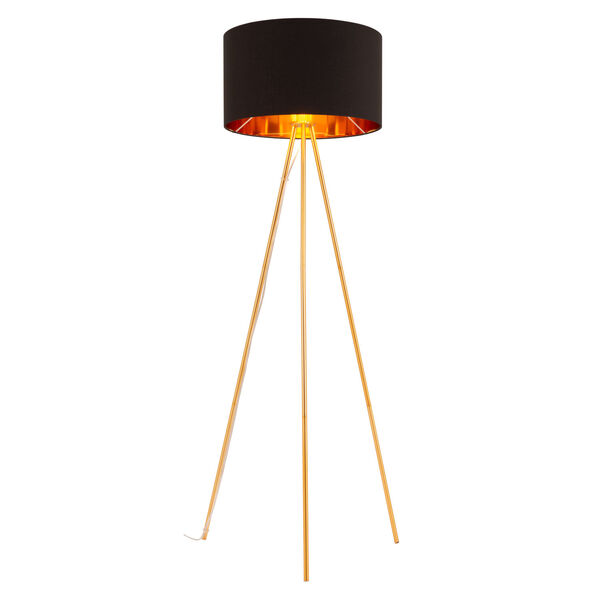 Mariel Black and Gold One-Light Floor Lamp, image 3