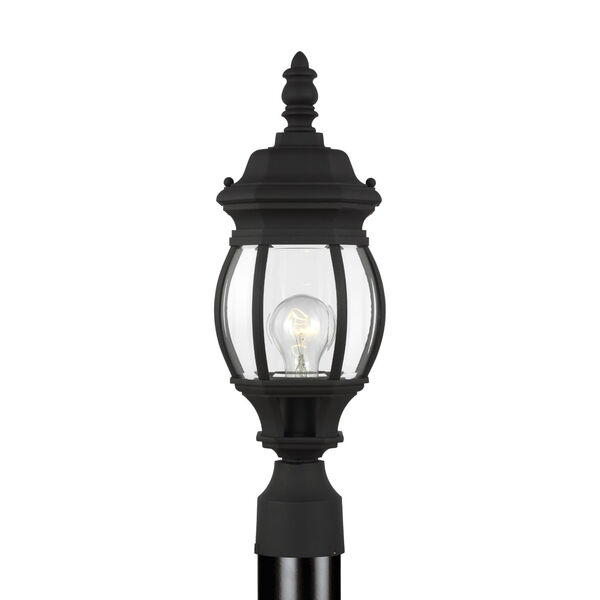 Wynfield Black One-Light Outdoor Post Mount with Clear Beveled Shade, image 1