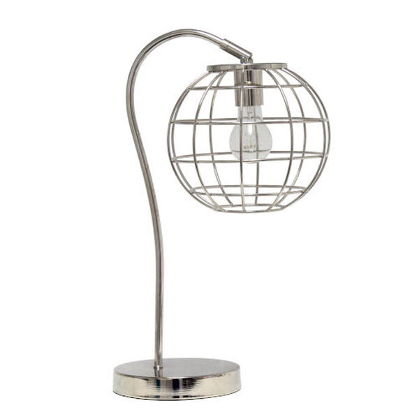 Wired Chrome One-Light Cage Table Lamp, image 1