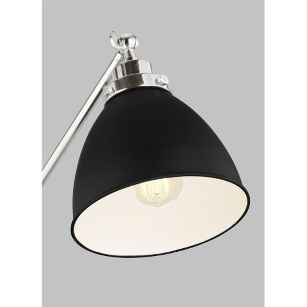 Wellfleet Midnight Black and Polished Nickel One-Light Dome Floor Lamp, image 2