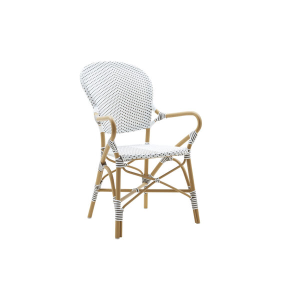 Alu Affaire Isabell White, Cappuccino and Almond Outdoor Dining Arm chair, image 1