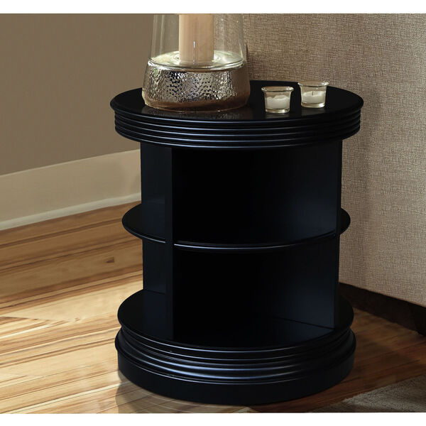 Library Black Round End Table, image 2