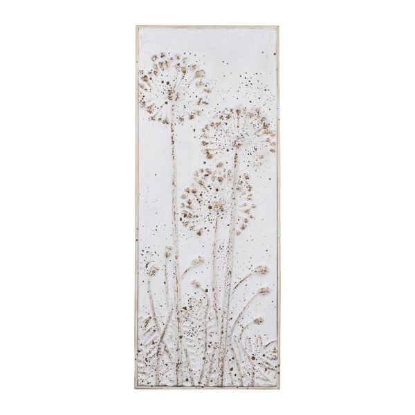 Chateau White Metal Wall Decor with Flowers - Set of 2, image 3