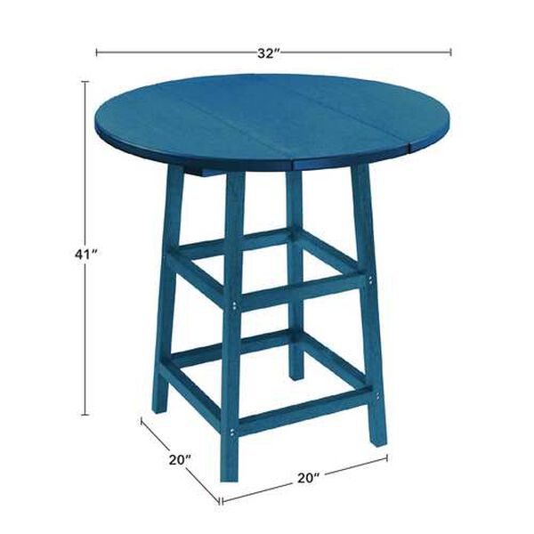 Capterra Casual Pacific Blue Outdoor Pub Table, image 2