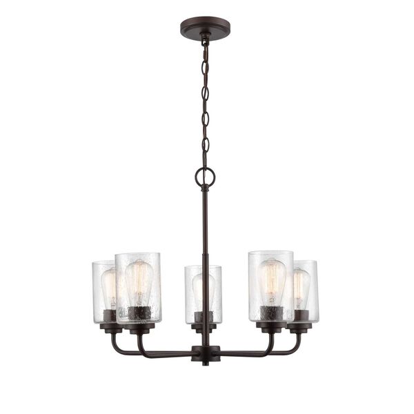 Moven Rubbed Bronze Five-Light Chandelier, image 1