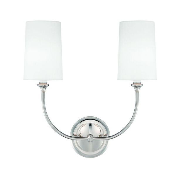 Sylvan Polished Nickel Two-Light Wall Sconce by Libby Langdon, image 1