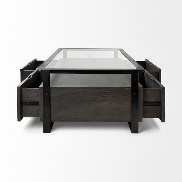 Vidro I Brown and Black Rectangular Glass Top Coffee Table, image 6