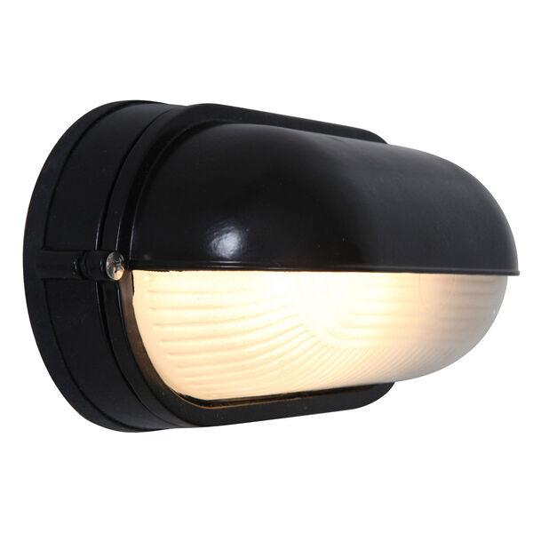Nauticus Black One-Light Outdoor Wall Mount with Frosted Glass, image 2